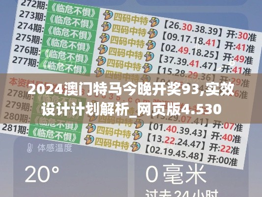 2024澳门特马今晚开奖93,实效设计计划解析_网页版4.530