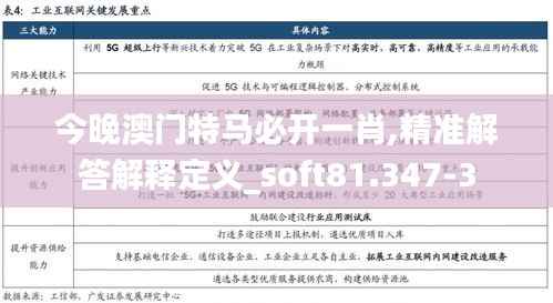 今晚澳门特马必开一肖,精准解答解释定义_soft81.347-3
