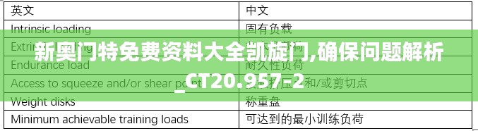 新奥门特免费资料大全凯旋门,确保问题解析_CT20.957-2