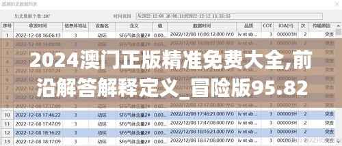 2024澳门正版精准免费大全,前沿解答解释定义_冒险版95.822-6