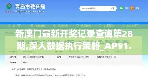 新澳门最新开奖记录查询第28期,深入数据执行策略_AP91.184-5