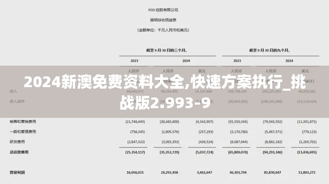 2024新澳免费资料大全,快速方案执行_挑战版2.993-9