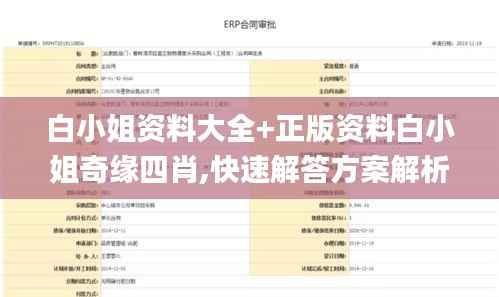 白小姐资料大全+正版资料白小姐奇缘四肖,快速解答方案解析_X84.874-9