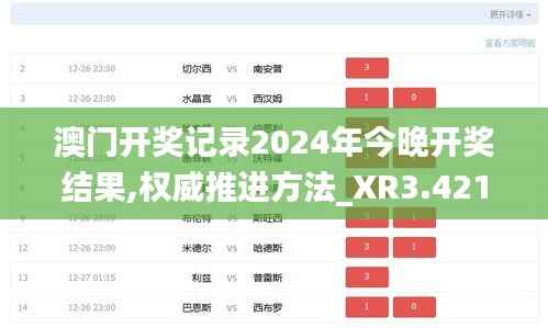 澳门开奖记录2024年今晚开奖结果,权威推进方法_XR3.421-2