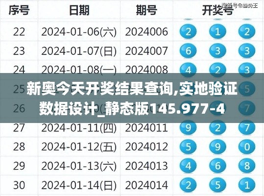 新奥今天开奖结果查询,实地验证数据设计_静态版145.977-4