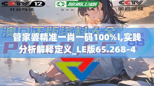 管家婆精准一肖一码100%l,实践分析解释定义_LE版65.268-4