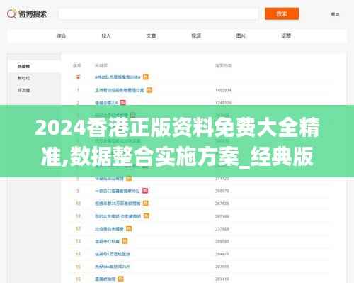2024香港正版资料免费大全精准,数据整合实施方案_经典版4.773