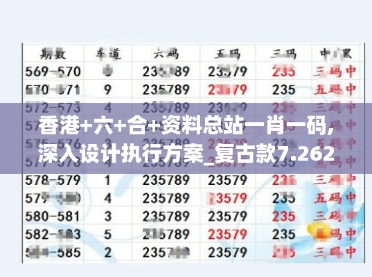 香港+六+合+资料总站一肖一码,深入设计执行方案_复古款7.262