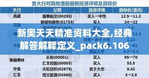 新奥天天精准资料大全,经典解答解释定义_pack6.106