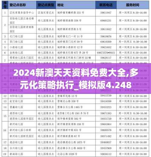 2024新澳天天资料免费大全,多元化策略执行_模拟版4.248
