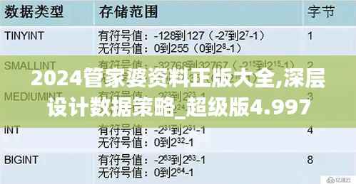 2024管家婆资料正版大全,深层设计数据策略_超级版4.997