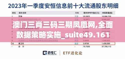 澳门三肖三码三期凤凰网,全面数据策略实施_suite49.161