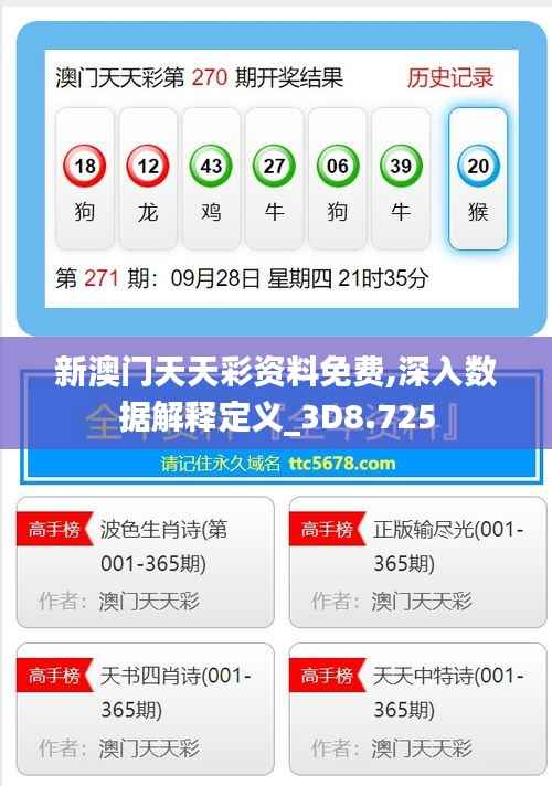 新澳门天天彩资料免费,深入数据解释定义_3D8.725