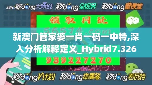 新澳门管家婆一肖一码一中特,深入分析解释定义_Hybrid7.326
