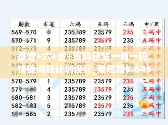 香港+六+合+资料总站一肖一码,快捷问题计划设计_专属款5.645