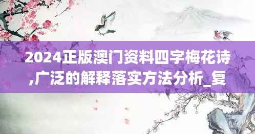 2024正版澳门资料四字梅花诗,广泛的解释落实方法分析_复刻版4.372