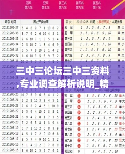 三中三论坛三中三资料,专业调查解析说明_精英款7.902