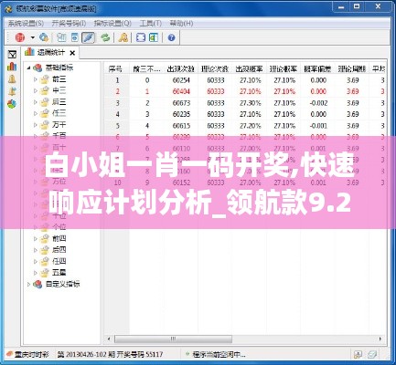 白小姐一肖一码开奖,快速响应计划分析_领航款9.268