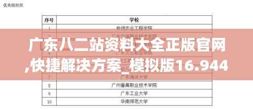 广东八二站资料大全正版官网,快捷解决方案_模拟版16.944