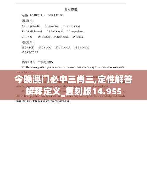 今晚澳门必中三肖三,定性解答解释定义_复刻版14.955