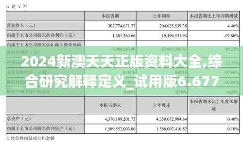 2024新澳天天正版资料大全,综合研究解释定义_试用版6.677