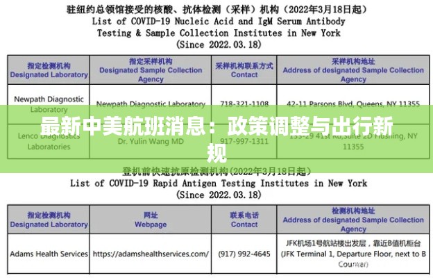 最新中美航班消息：政策调整与出行新规