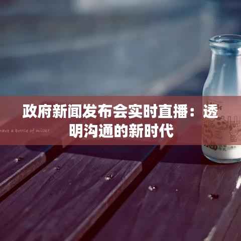 政府新闻发布会实时直播：透明沟通的新时代