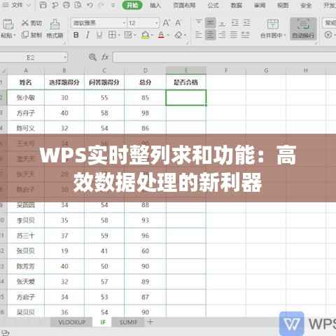 WPS实时整列求和功能：高效数据处理的新利器