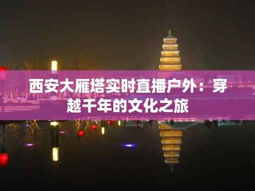 西安大雁塔实时直播户外：穿越千年的文化之旅