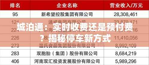 城泊通：实时收费还是预付费？揭秘停车新方式