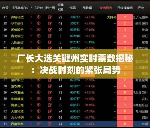 厂长大选关键州实时票数揭秘：决战时刻的紧张局势