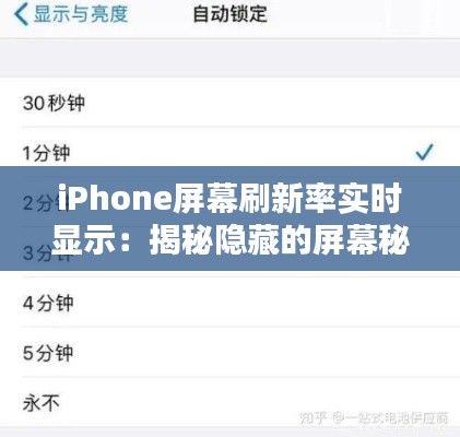 iPhone屏幕刷新率实时显示：揭秘隐藏的屏幕秘密