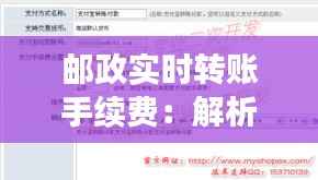 邮政实时转账手续费：解析与优化建议