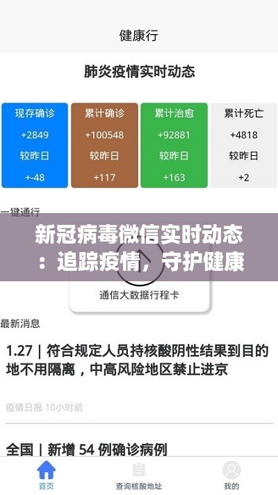 新冠病毒微信实时动态：追踪疫情，守护健康
