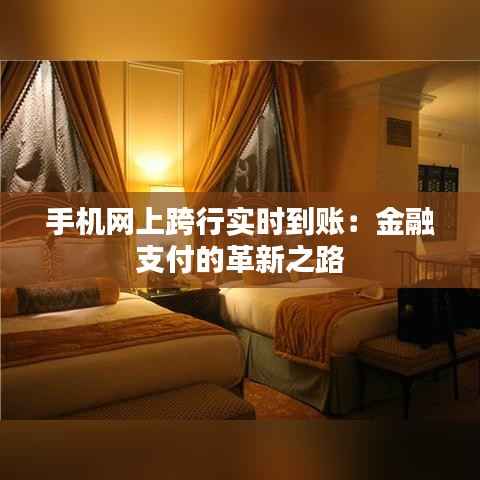 手机网上跨行实时到账：金融支付的革新之路