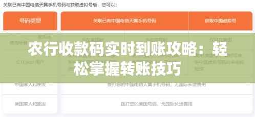 农行收款码实时到账攻略：轻松掌握转账技巧