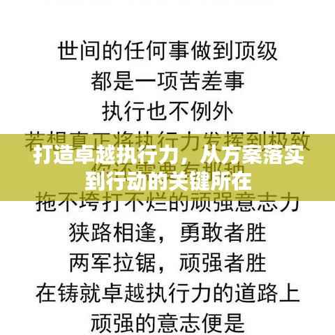 打造卓越执行力，从方案落实到行动的关键所在