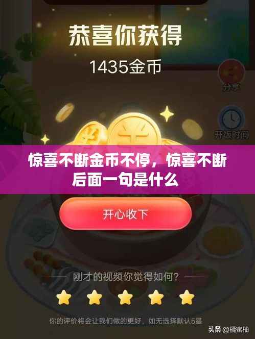 惊喜不断金币不停，惊喜不断后面一句是什么 