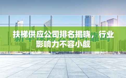 扶梯供应公司排名揭晓，行业影响力不容小觑