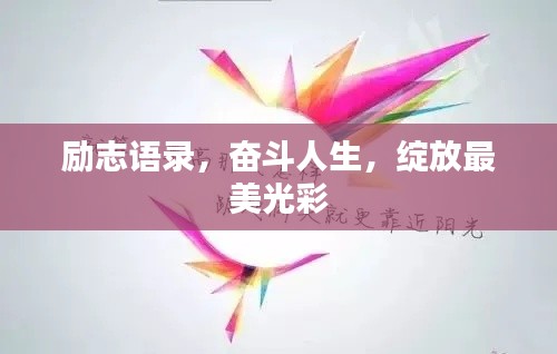 励志语录，奋斗人生，绽放最美光彩