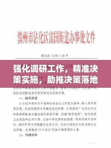 强化调研工作，精准决策实施，助推决策落地生根