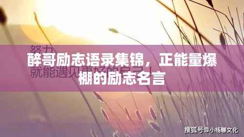 醉哥励志语录集锦，正能量爆棚的励志名言
