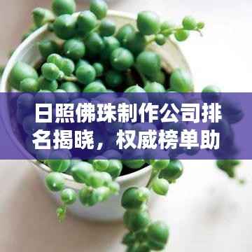 日照佛珠制作公司排名揭晓，权威榜单助你挑选优质企业！