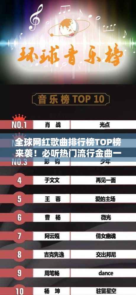 全球网红歌曲排行榜TOP榜来袭！必听热门流行金曲一网打尽！