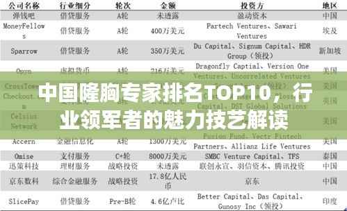 中国隆胸专家排名TOP10，行业领军者的魅力技艺解读