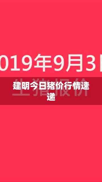 建明今日猪价行情速递