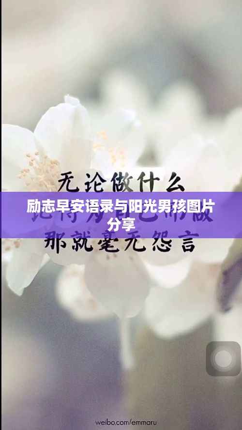 励志早安语录与阳光男孩图片分享