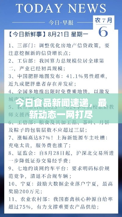 今日食品新闻速递，最新动态一网打尽