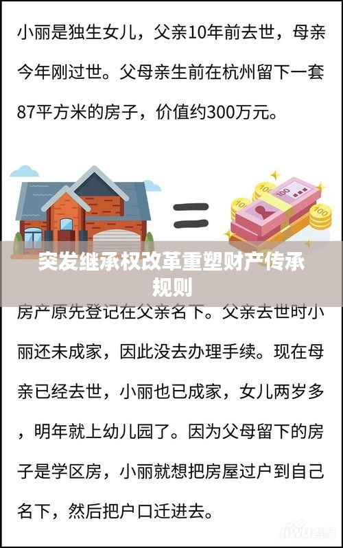 突发继承权改革重塑财产传承规则